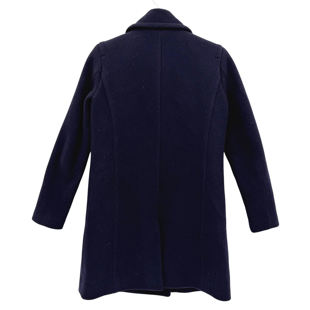 Vintage J. Crew Womens Pea Coat 00‎ Navy Blue Double Breasted Stadium Cloth - Picture 5 of 12